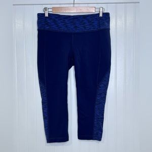 athleta Blue Capri Leggings Workout Athletic Pants Womens Large